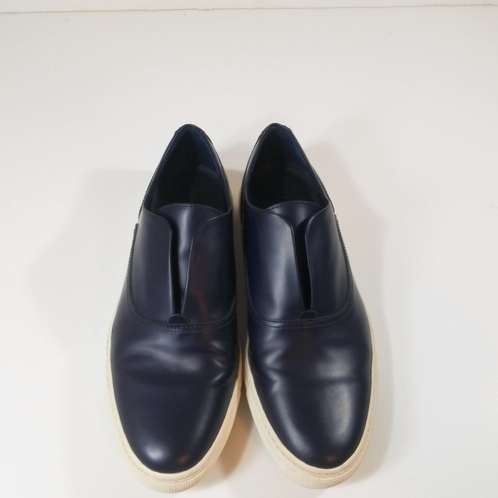 Vince Women Shoes Navy Blue Flats Leather Slip On Casual Loafers Size 9 M / 39